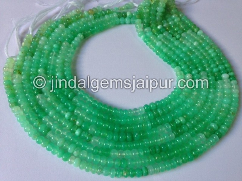 Green Opal Far Smooth Roundelle Shape Beads